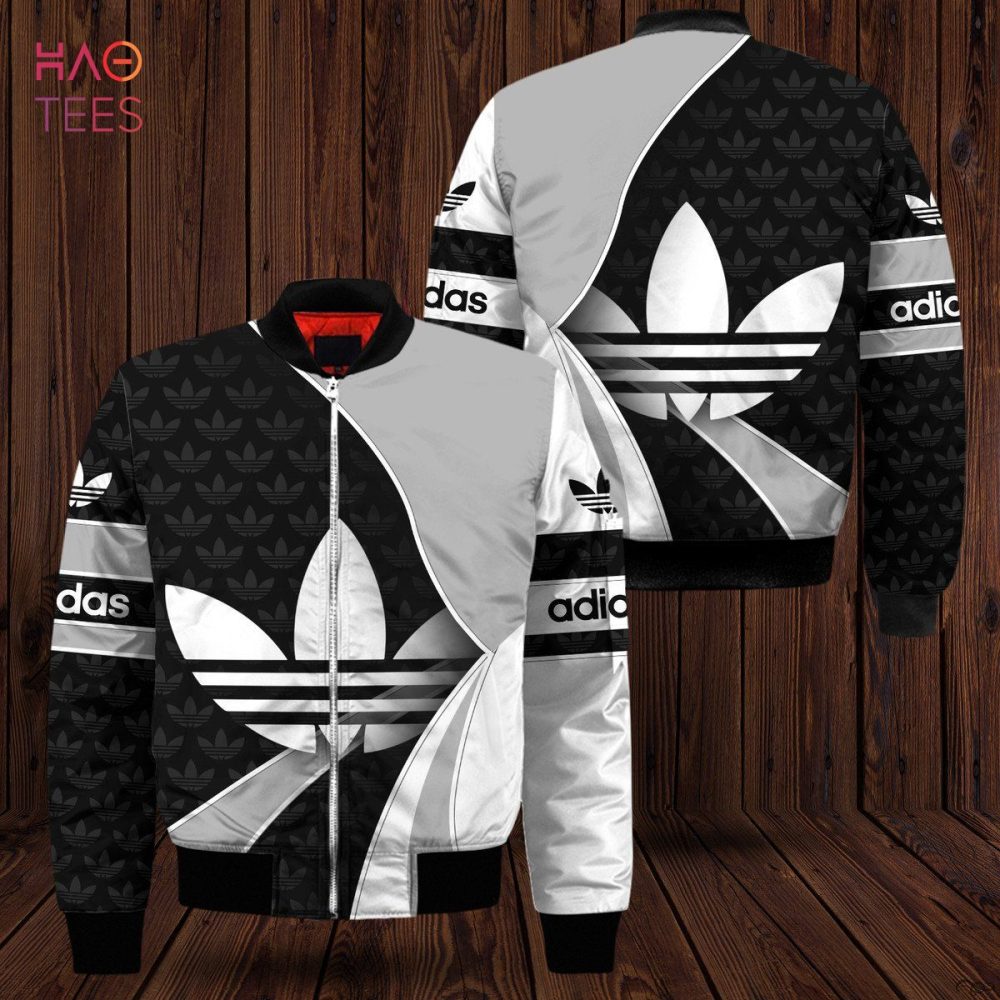 Stylish Black &amp; White Adidas Bomber Jacket - Men'S Trendy Varsity Outerwear