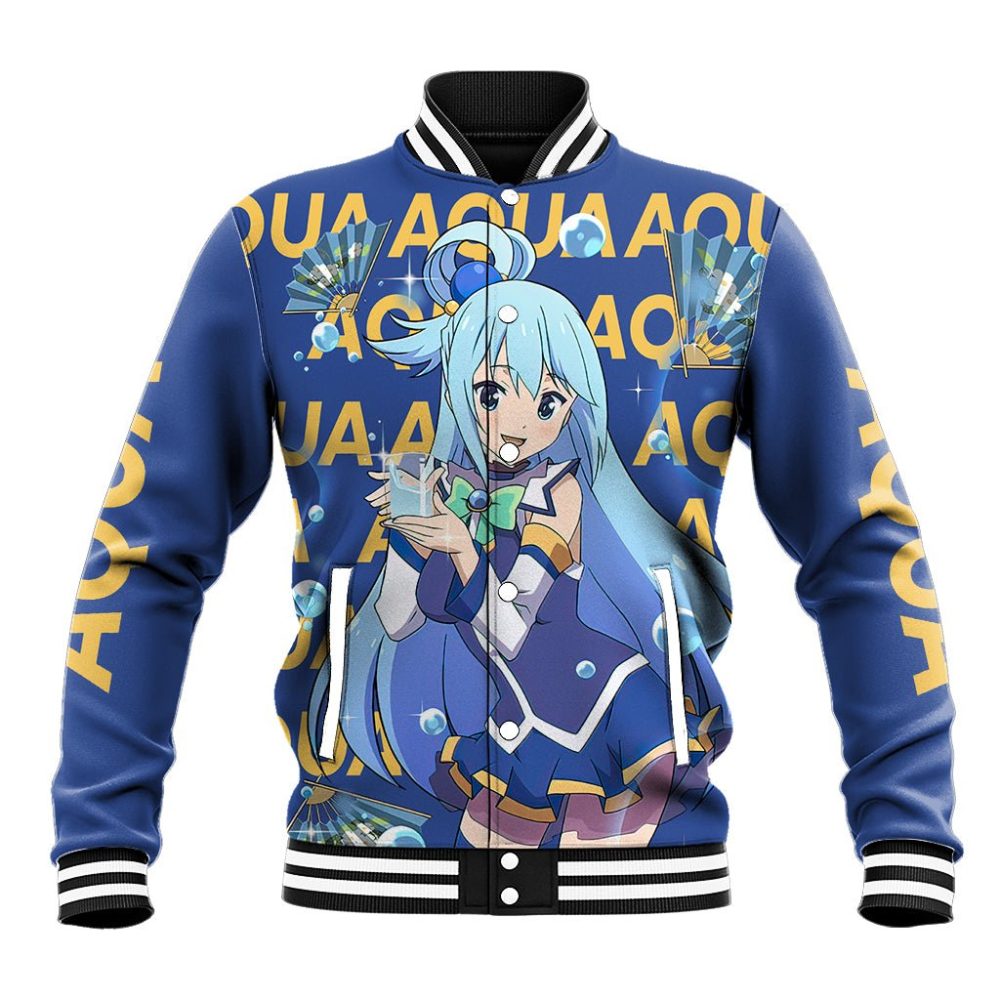 Aqua Konosuba Baseball Jacket Anime Style Ts04