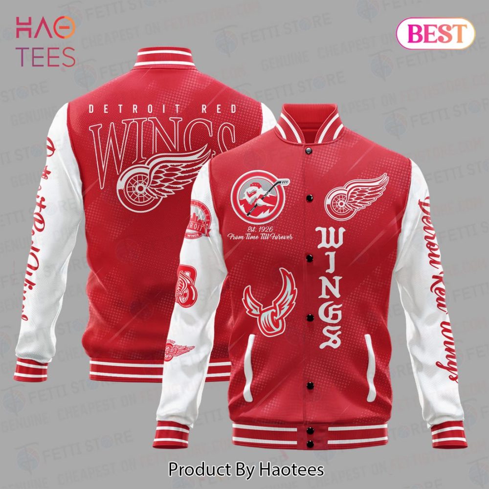 Detroit Red Wings Varsity Jacket – Stylish Fan Gear By Haotees, Perfect For Hockey Enthusiasts