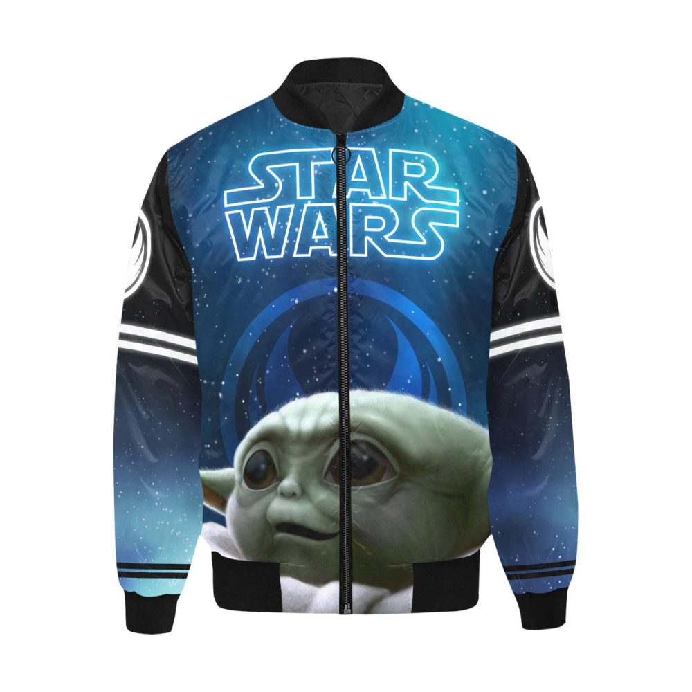 Star Wars Bomber Jacket Star Wars Baby Grogu Jedi Order Symbol Bomber Blue Unisex Jacket Jacket