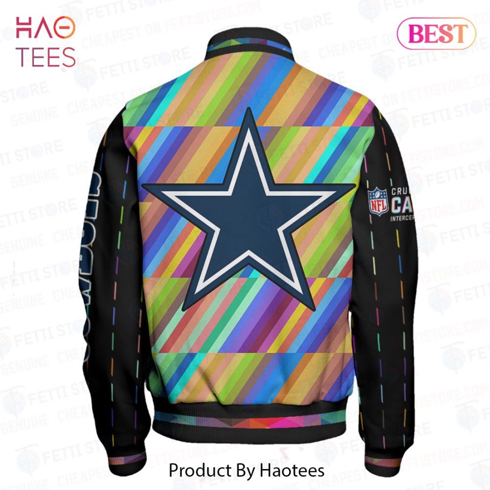 Vibrant Star Pattern Varsity Jacket - Unisex Rainbow Bomber, Perfect Gift For Dallas Fans