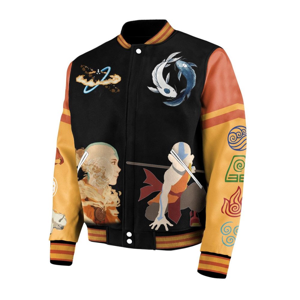 Avatar: The Last Airbender Varsity Jacket – Iconic Aang &amp; Element Design For Fans