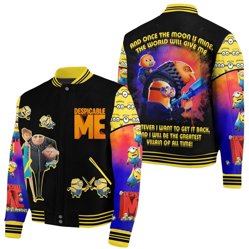 Despicable Me Minions Bomber Jacket - Vibrant Villainous Style For Fans - Unisex &amp; Cozy!