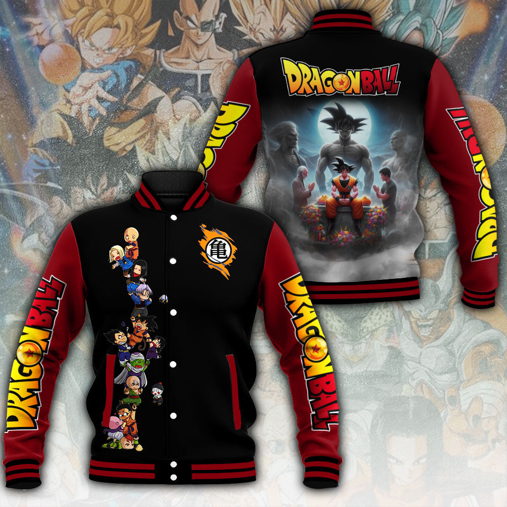 Dragon Ball Z Anime Varsity Jacket - Iconic Goku &amp; Friends Design, Perfect Gift For Fans