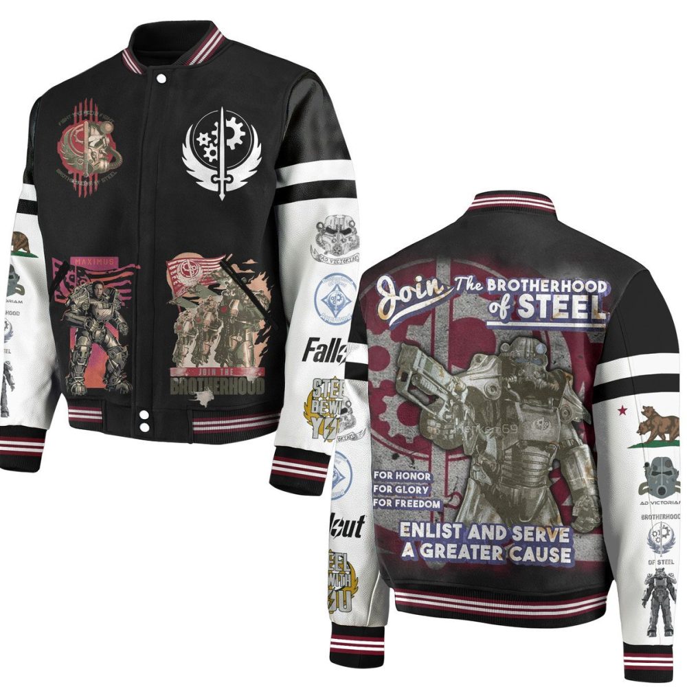 Brotherhood Of Steel Varsity Jacket - Iconic Fallout Gamer'S Apparel