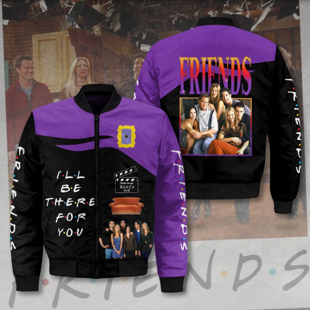 Stylish Friends Tv Show Bomber Jacket – Iconic 90S Nostalgia Fashion Apparel