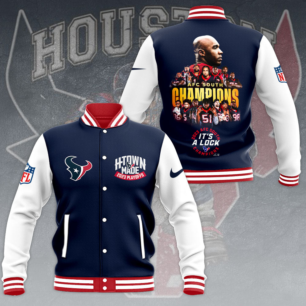 Houston Champions Varsity Jacket - Celebrate Afc South Victory In Style!