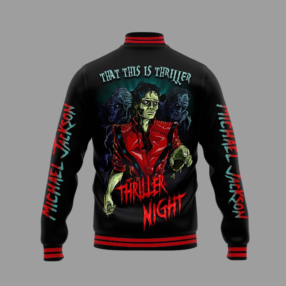 Thriller Night Michael Jackson Varsity Jacket - Iconic Zombie Design, Perfect Gift For Fans!