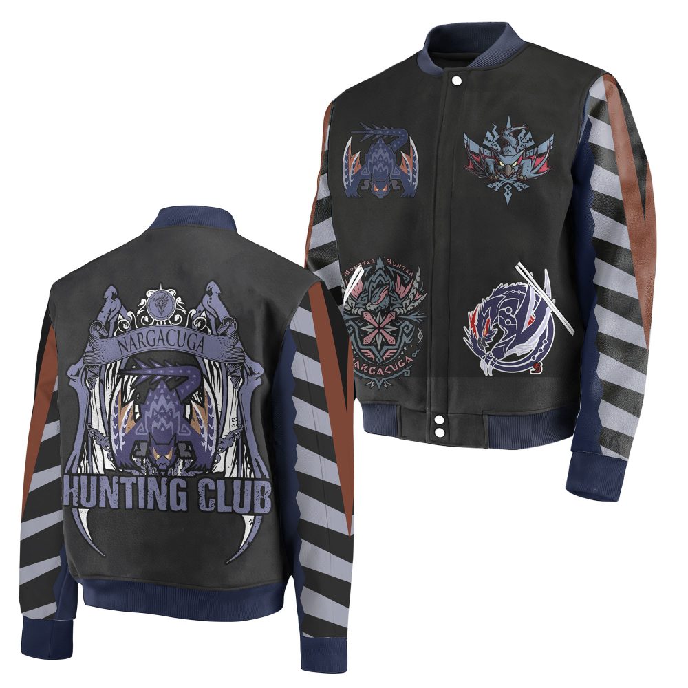 Monster Hunter World Nargacuga Hunting Club Bomber Jacket - Limited Edition Gamers Apparel