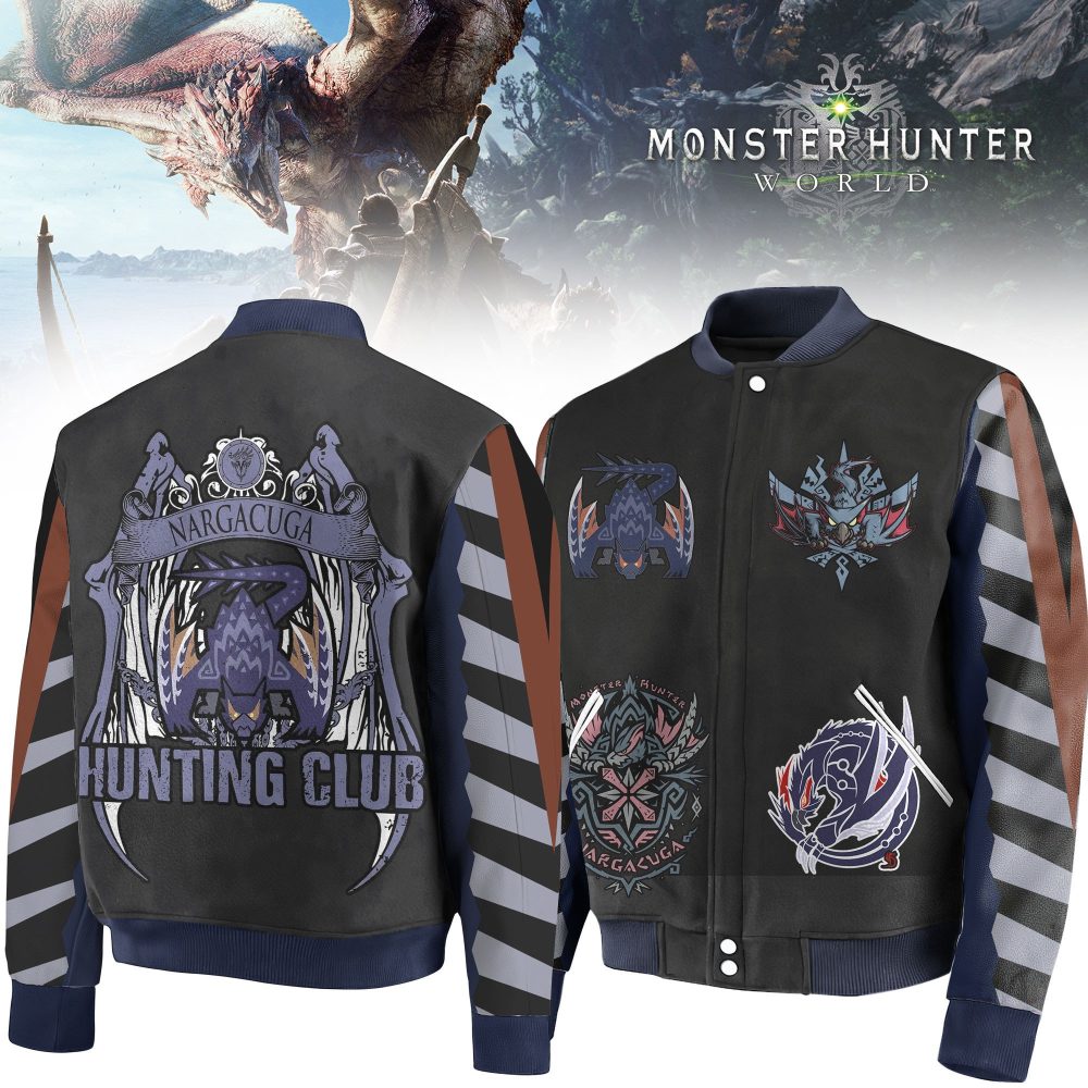 Monster Hunter World Nargacuga Hunting Club Bomber Jacket - Limited Edition Gamers Apparel
