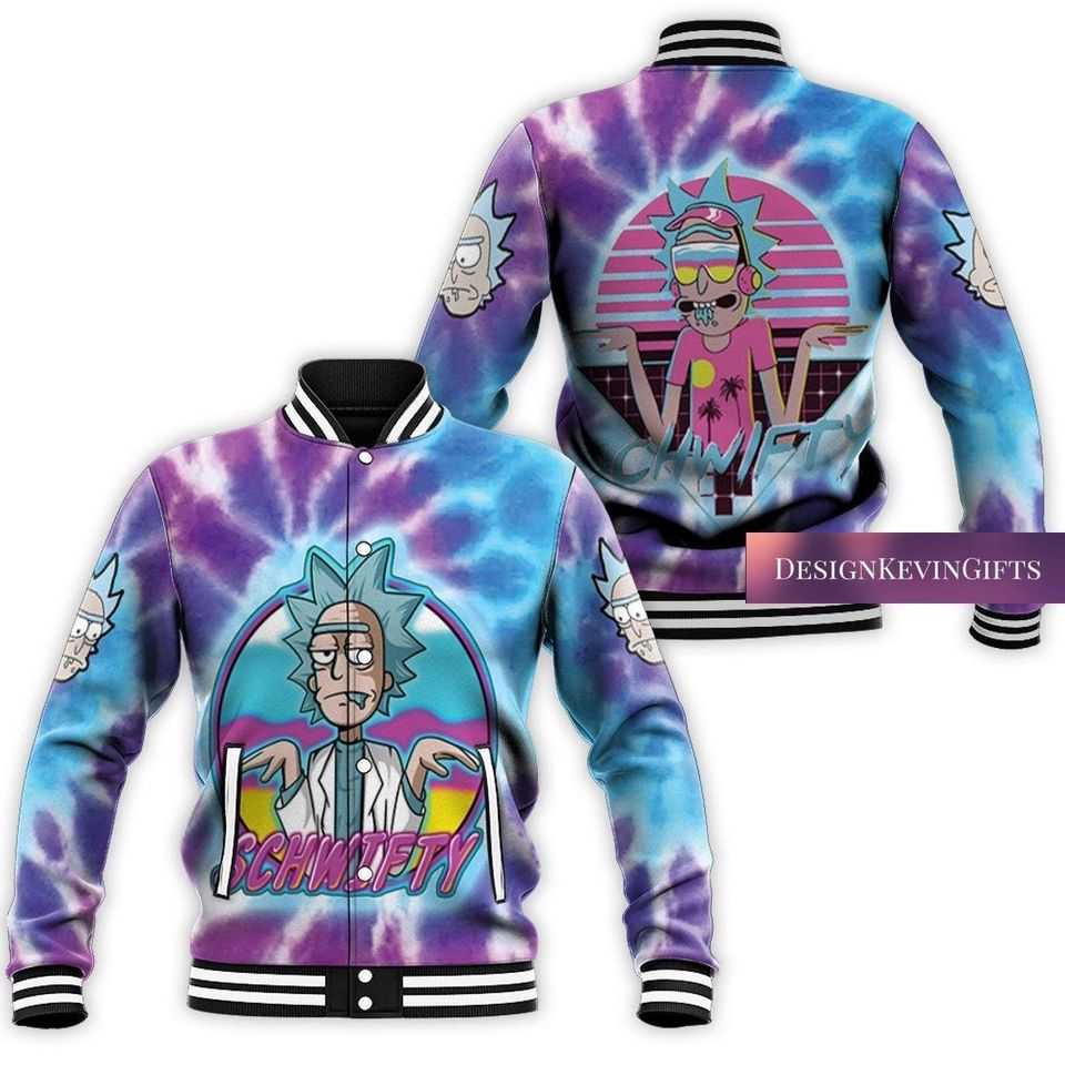 Colorful Tie-Dye Cartoon Graphic Bomber Jacket - Fun &amp; Stylish Outerwear