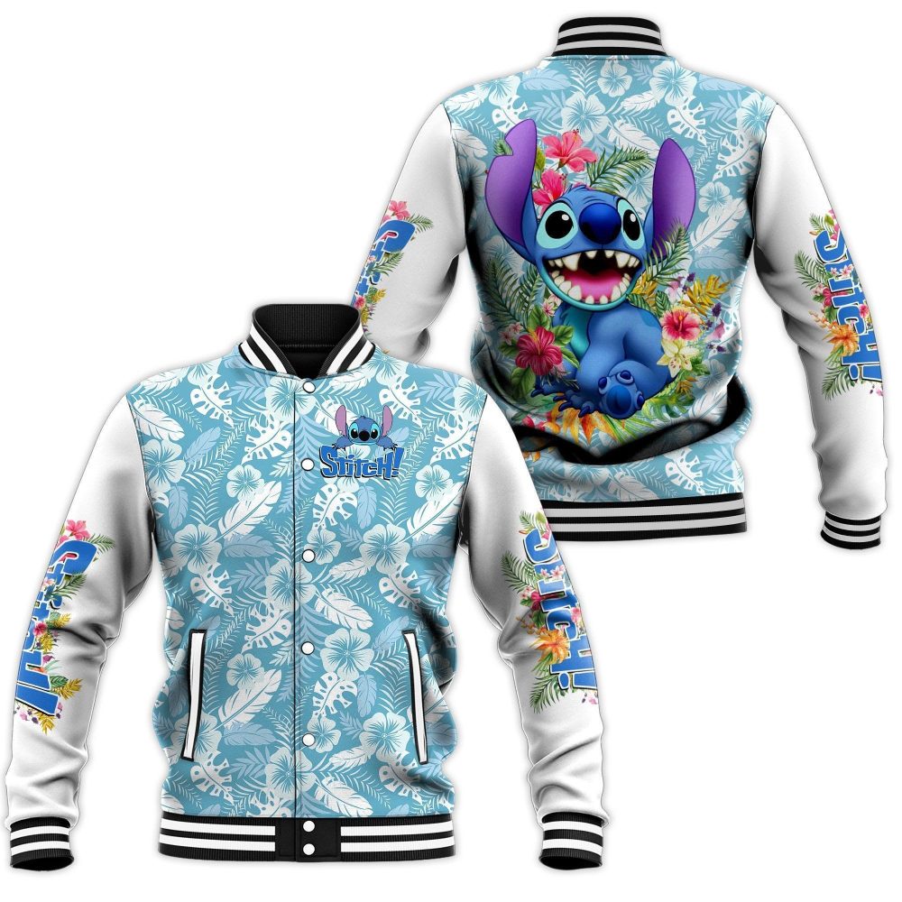 Trendy Blue Cartoon Print Bomber Jacket - Fun Hawaiian Design For Kids &amp; Adults