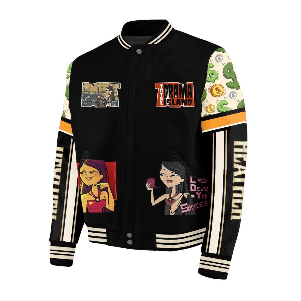 Trendy Graphic Varsity Jacket - Bold Cartoon Design &amp; Fun Print For Casual Style