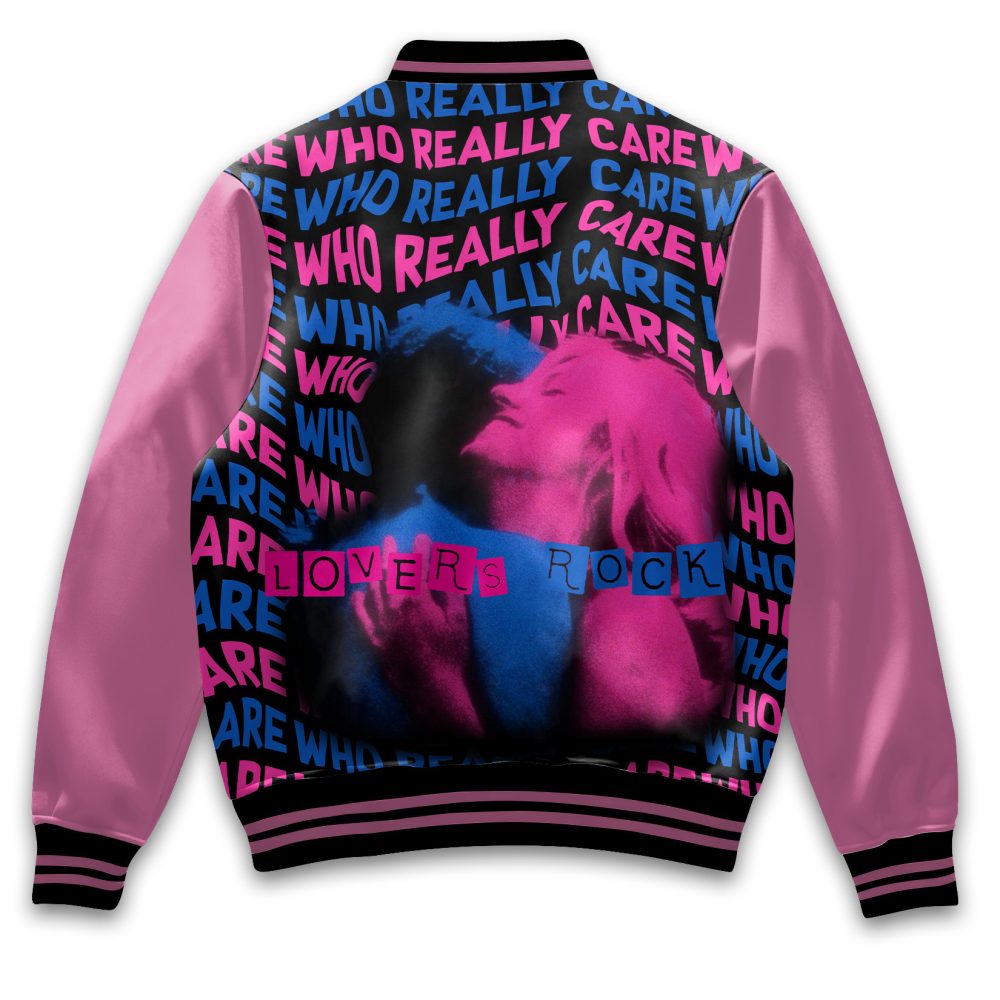 Trendy Tv Girl Varsity Jacket - Pink &amp; Black Retro Style With Graphic Print