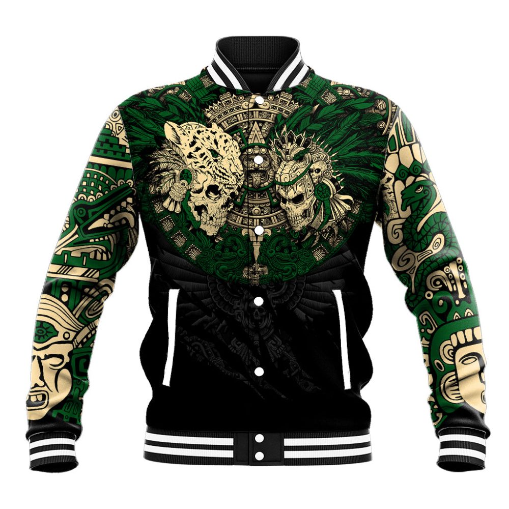 Aztec Warrior Skulls Baseball Jacket Dt02