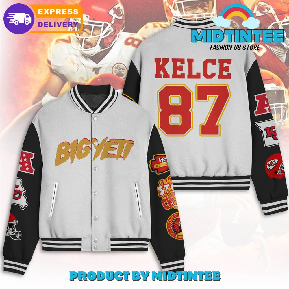 Big Yeti Kelce 87 Varsity Jacket - Stylish Football Fan Gear, Fast Shipping!