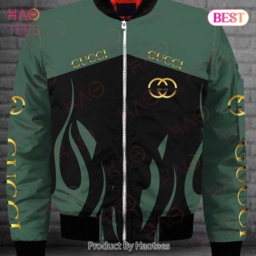 Stylish Green &amp; Black Flame Design Bomber Jacket - Trendy Streetwear Essential