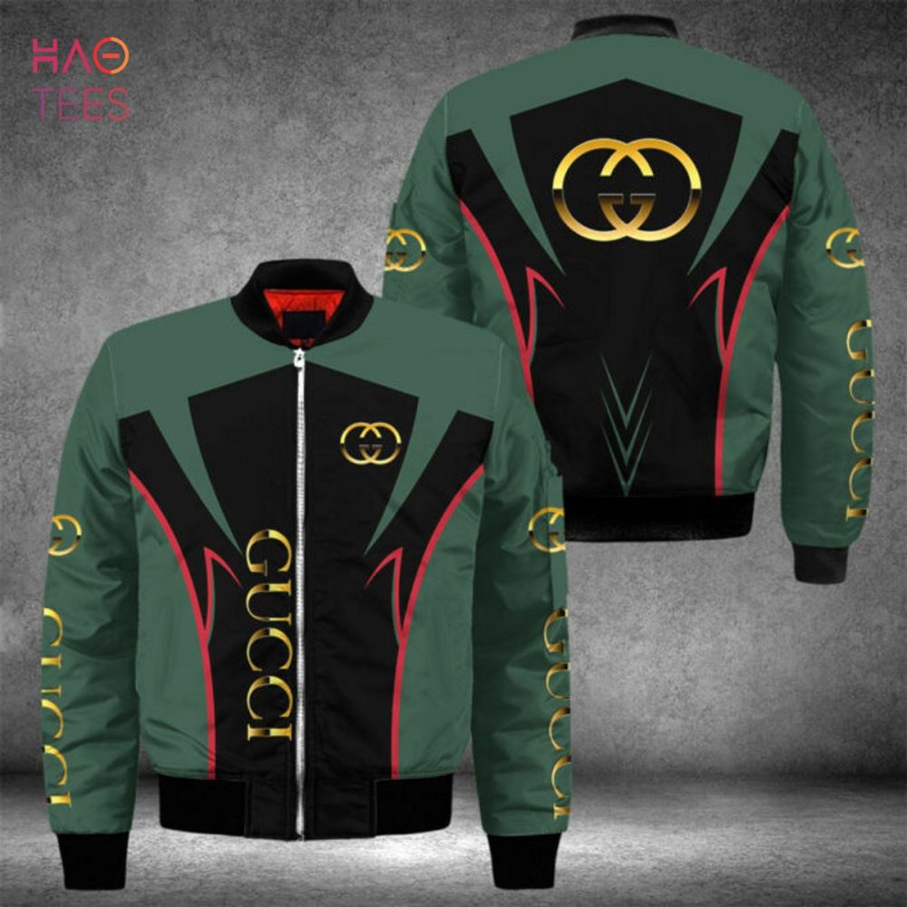 The Best Gucci Luxury Brand Green Mix Black Bomber Jacket Limited Edition