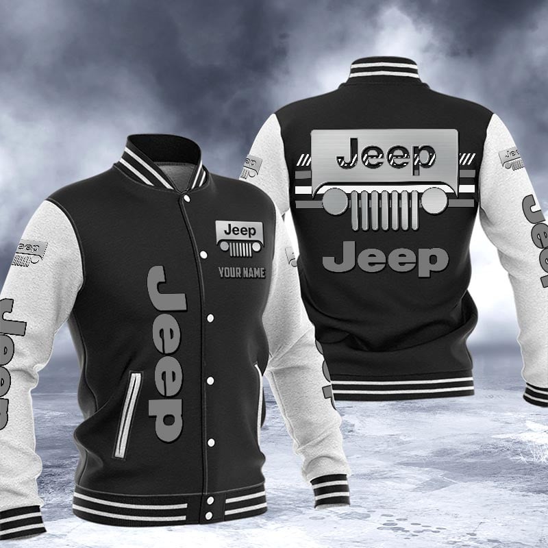 Jeep Dmhj1526 Logo Baseball Varsity Jacket
