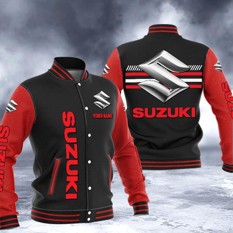 Suzuki Dmhj1559 Logo Baseball Varsity Jacket