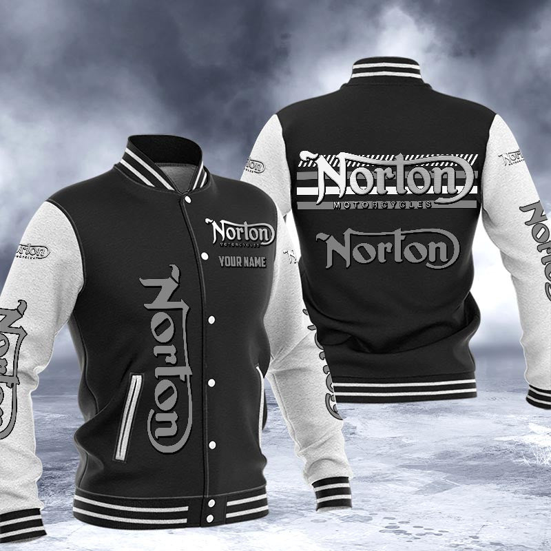 Norton Dmhj1596 Logo Baseball Varsity Jacket