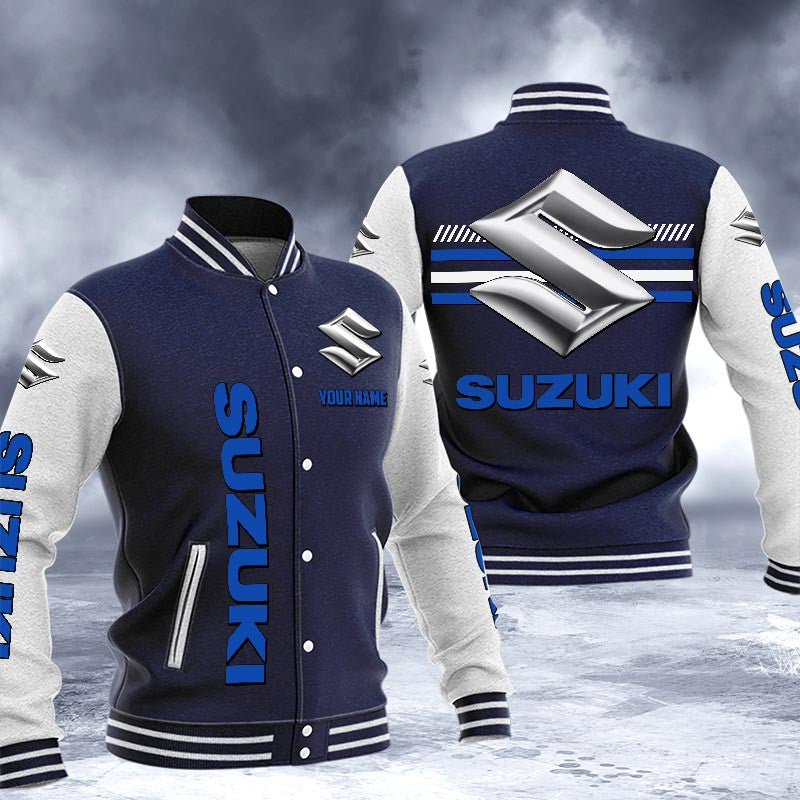 Suzuki Dmhj1610 Logo Baseball Varsity Jacket