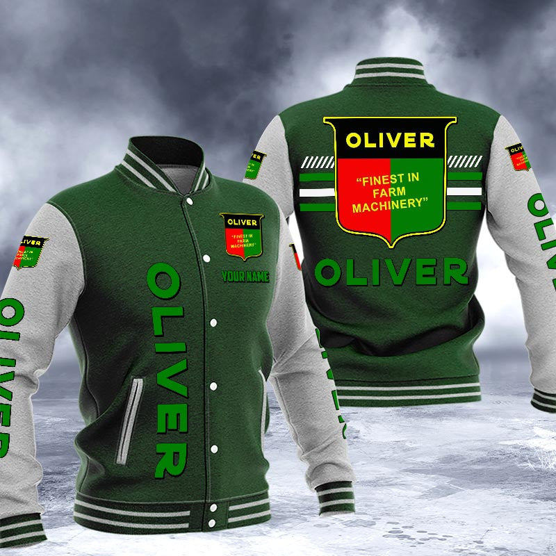 Oliver Tractor Dmhj1640 Logo Baseball Varsity Jacket