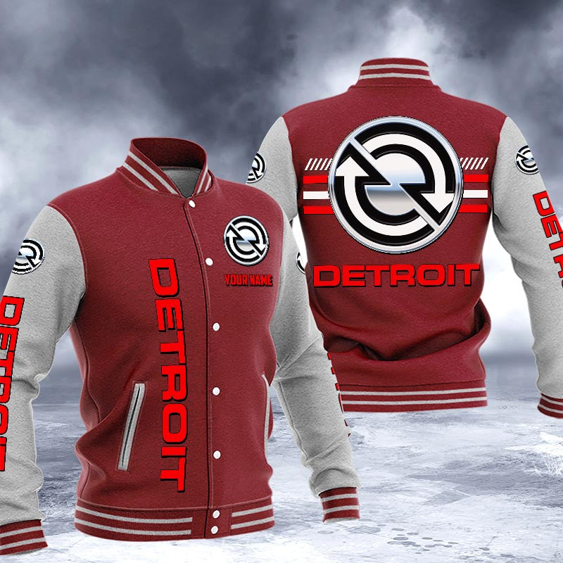 Detroit Diesel Dmhj1653 Logo Baseball Varsity Jacket