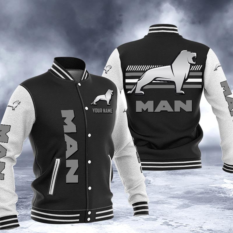 Man Dmhj1663 Logo Baseball Varsity Jacket