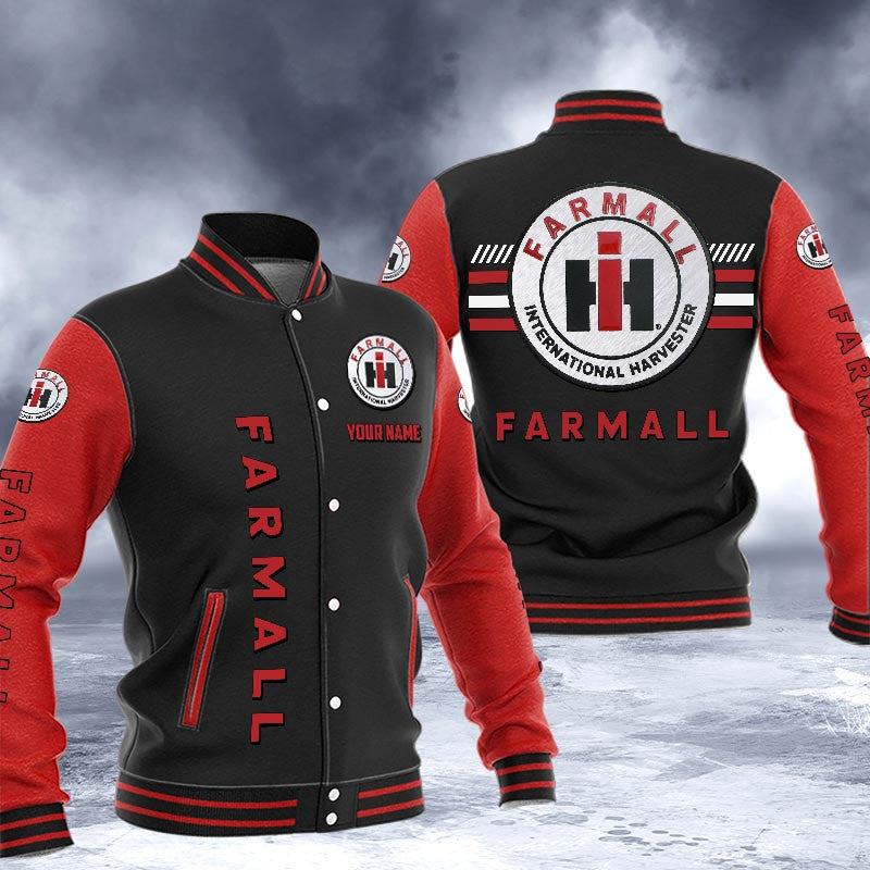 Farmall Dmhj1623 Logo Baseball Varsity Jacket