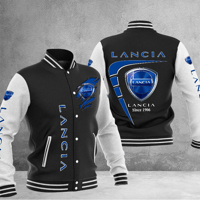 Lancia Dmhj1785 Logo Baseball Varsity Jacket