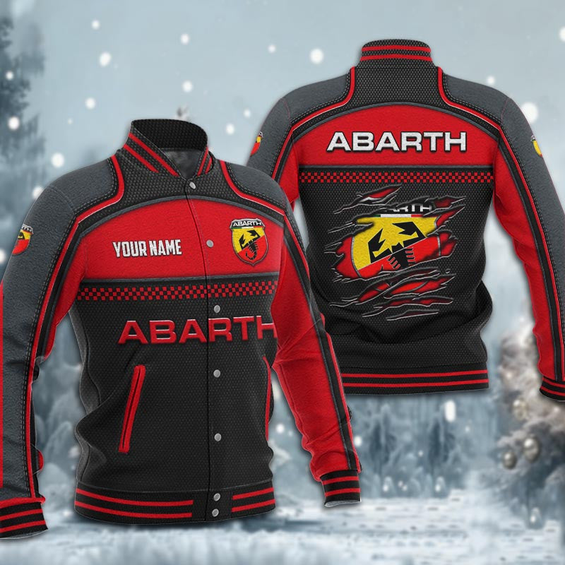 Abarth Dmhj1787 Baseball Jacket Logo Baseball Varsity Jacket