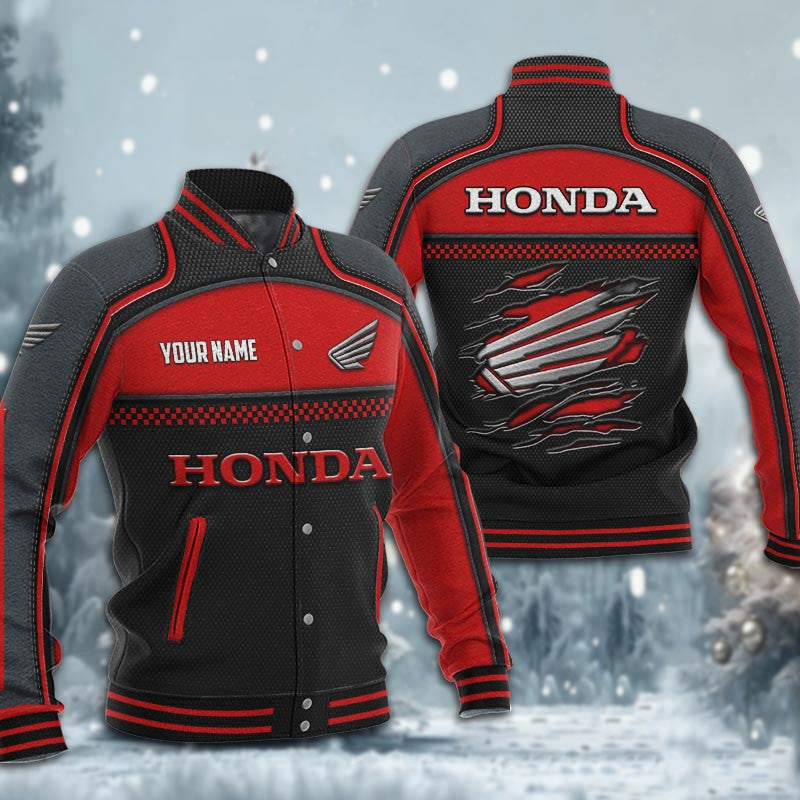Honda Dmhj1881 Baseball Jacket Logo Baseball Varsity Jacket