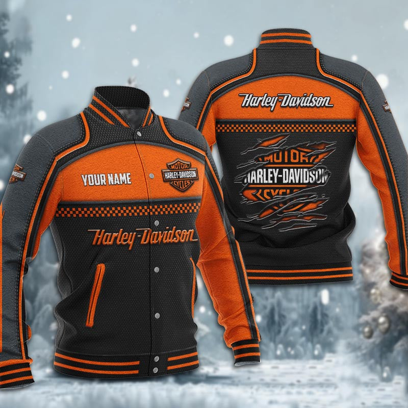 Harley-Davidson Dmhj1880 Baseball Jacket Logo Baseball Varsity Jacket