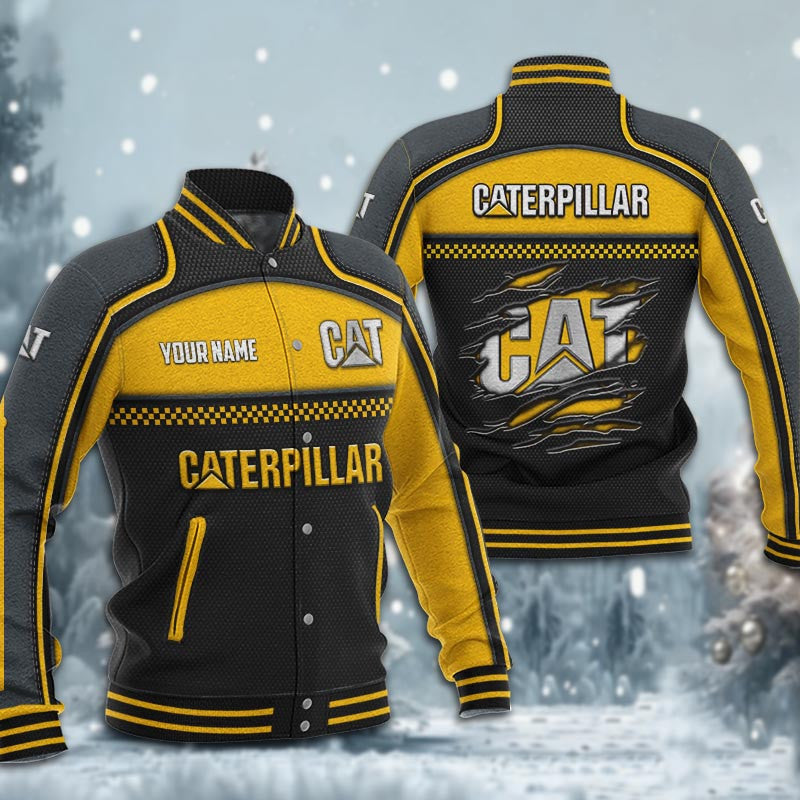 Caterpillar Dmhj1913 Baseball Jacket Logo Baseball Varsity Jacket