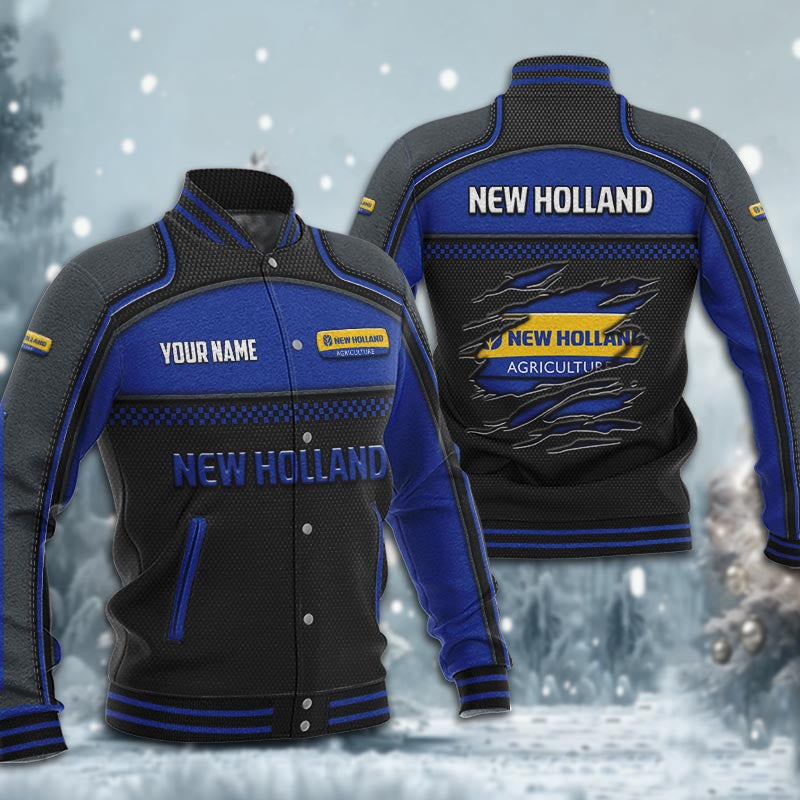 New Holland Dmhj1933 Baseball Jacket Logo Baseball Varsity Jacket