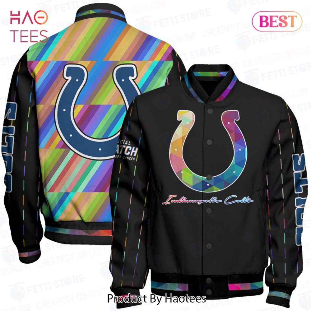 Vibrant Rainbow Horseshoe Bomber Jacket - Unisex Sports Style , Limited Edition , Haotees