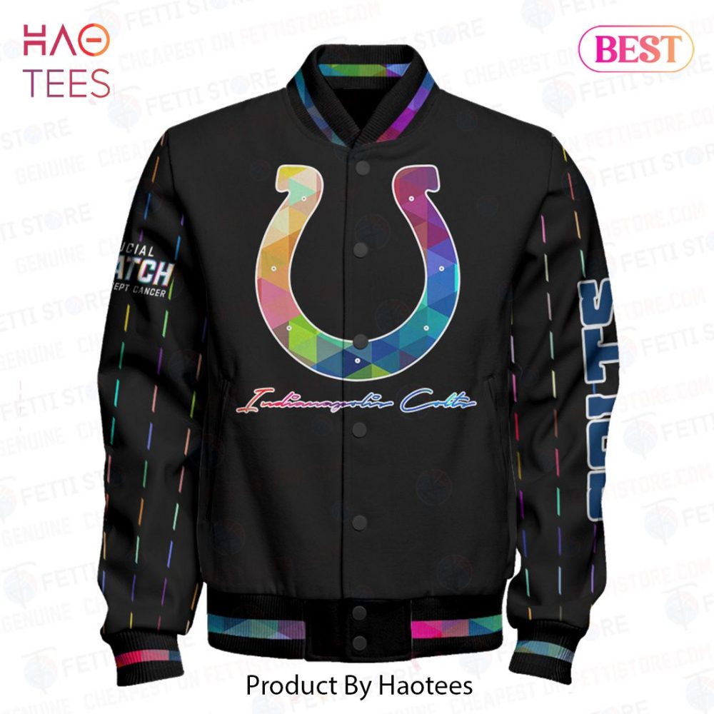 Colorful Geometric Varsity Jacket With Horseshoe Design - Unisex Fashion Outerwear