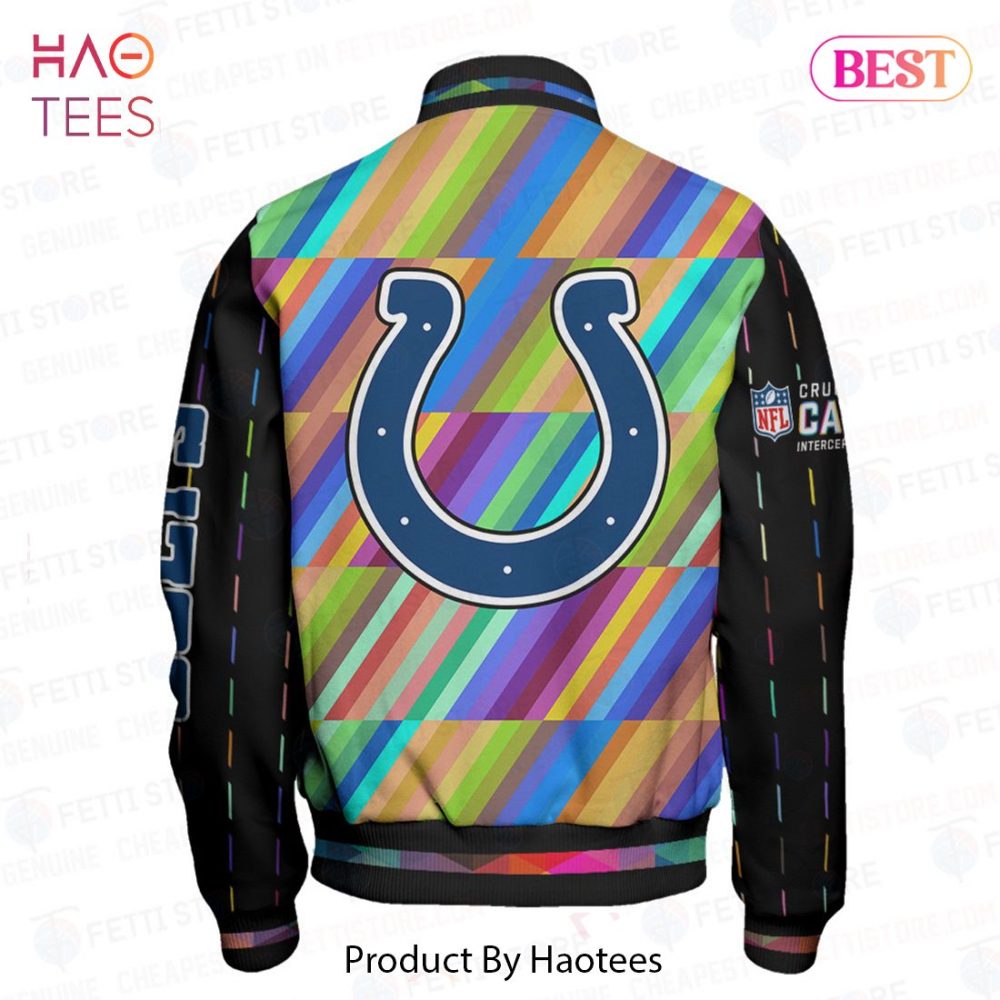 Vibrant Rainbow Horseshoe Bomber Jacket - Unisex Sports Style , Limited Edition , Haotees