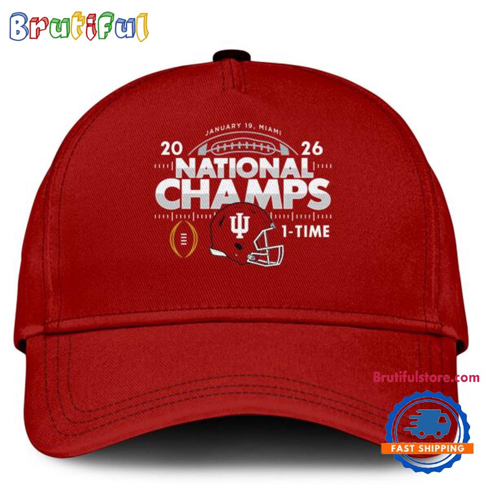 Indiana Hoosiers 2025-2026 Cfp National Champions Special New Red Cap