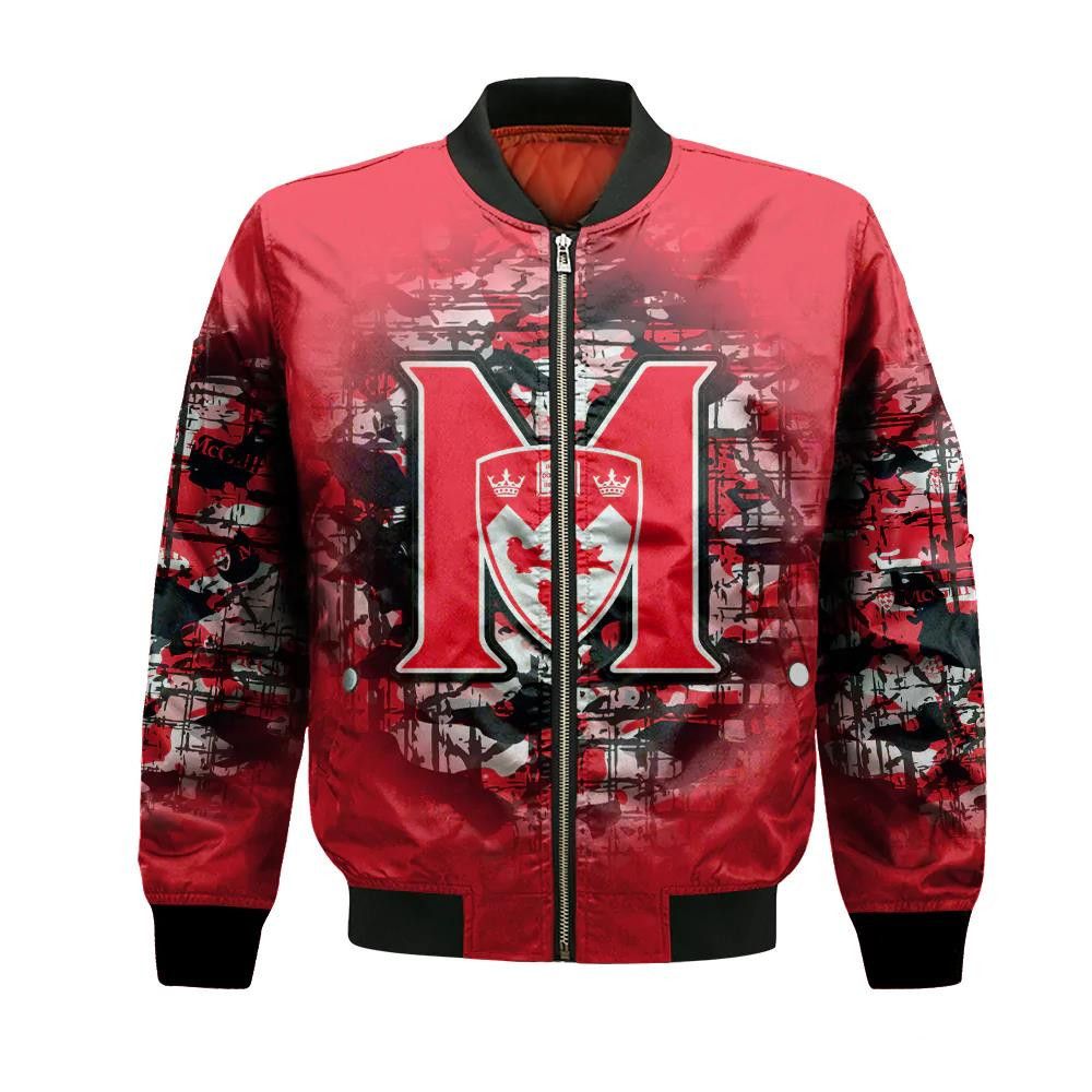 Mcgill Redmen Bomber Jacket 3D Printed Camouflage Vintage