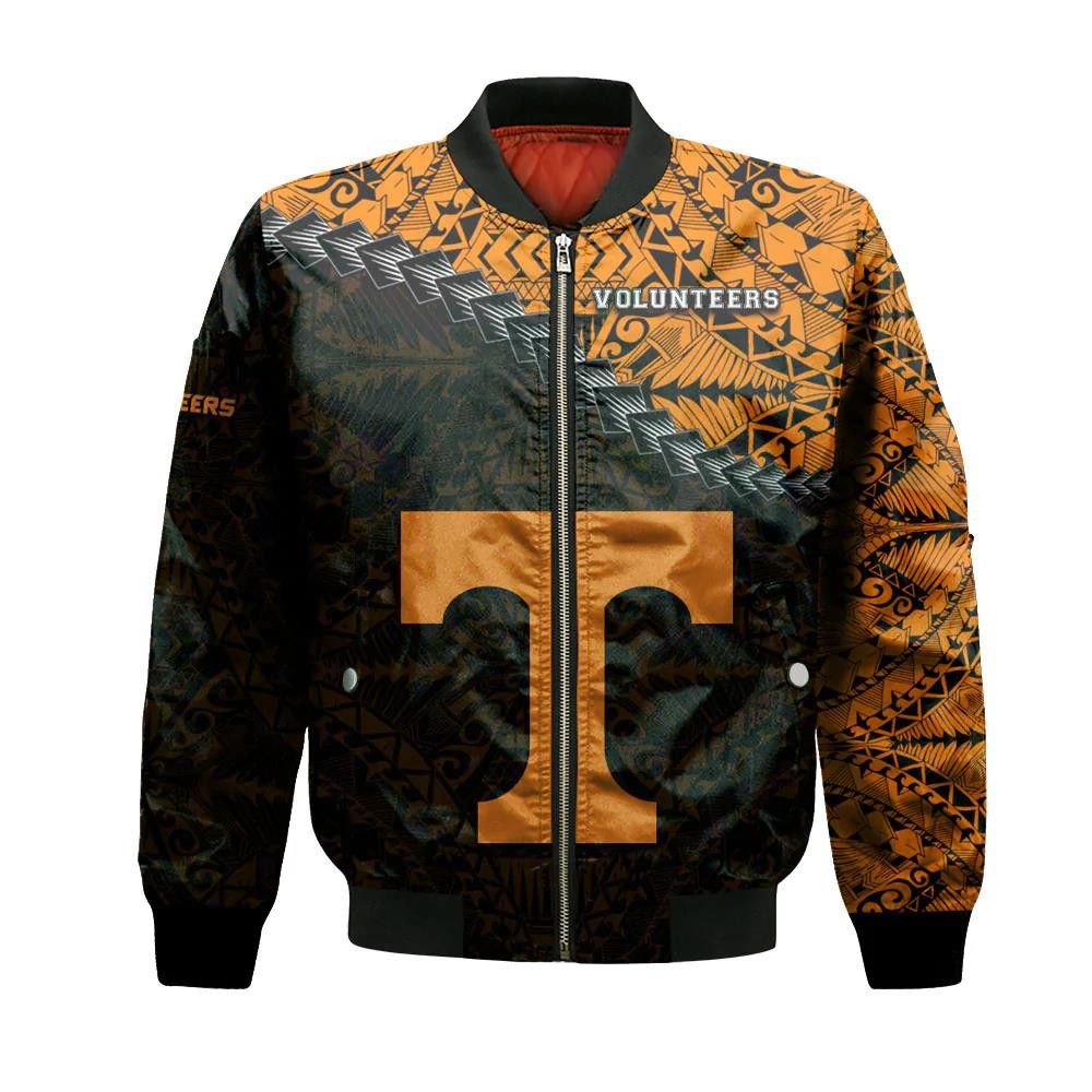 Tennessee Volunteers Bomber Jacket 3D Printed Grunge Polynesian Tattoo
