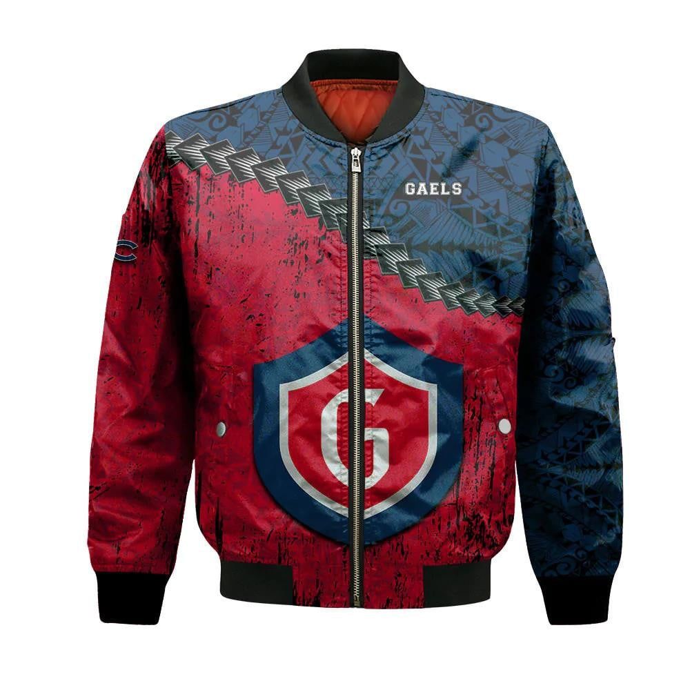 Saint Marys Gaels Bomber Jacket 3D Printed Grunge Polynesian Tattoo