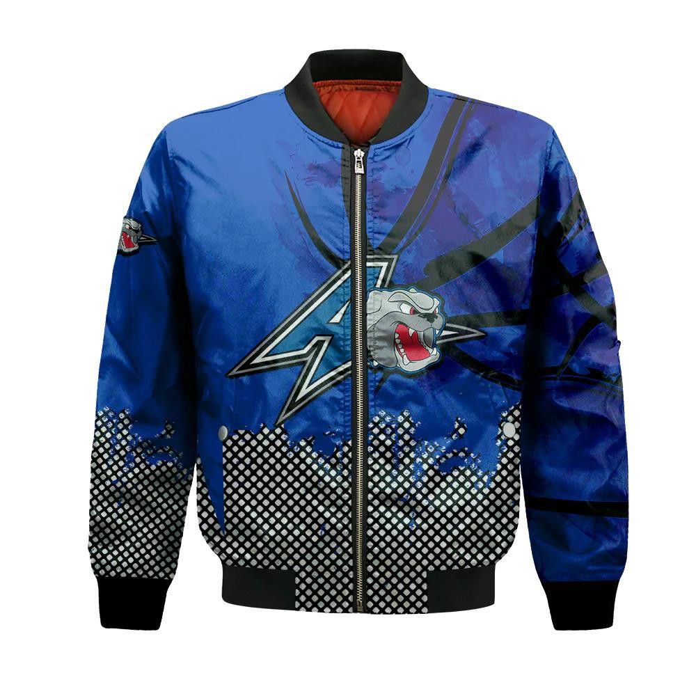 Unc Asheville Bulldogs Bomber Jacket 3D Printed Basketball Net Grunge Pattern