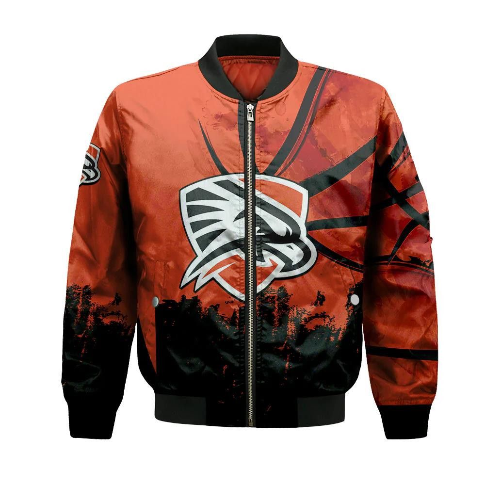 Utpb Falcons Bomber Jacket 3D Printed Basketball Net Grunge Pattern