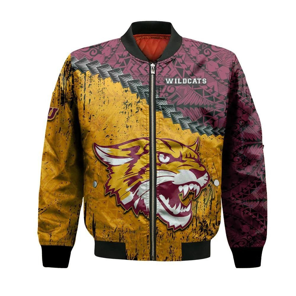 Bethune-Cookman Wildcats Bomber Jacket 3D Printed Grunge Polynesian Tattoo