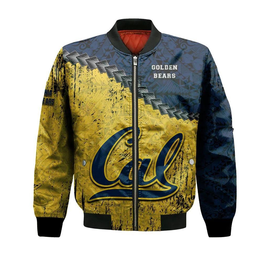 California Golden Bears Bomber Jacket 3D Printed Grunge Polynesian Tattoo