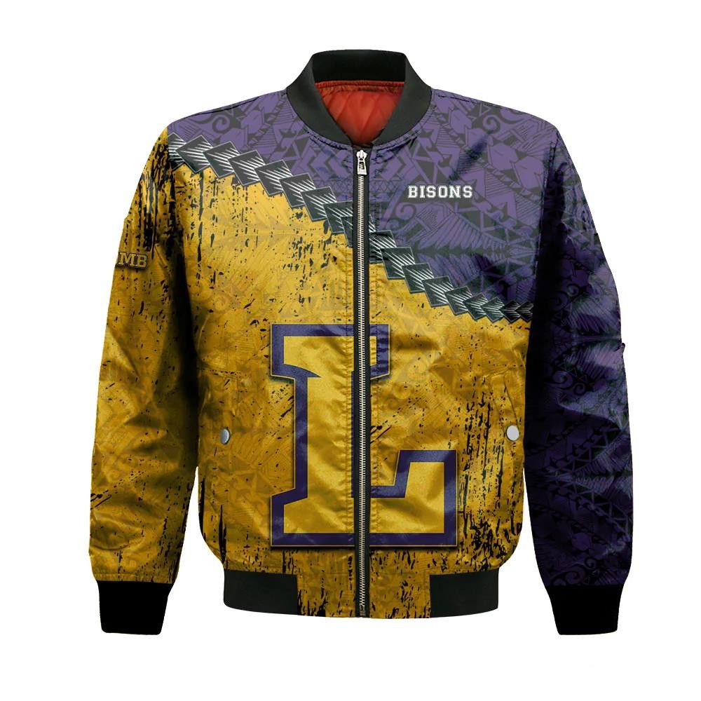 Lipscomb Bisons Bomber Jacket 3D Printed Grunge Polynesian Tattoo