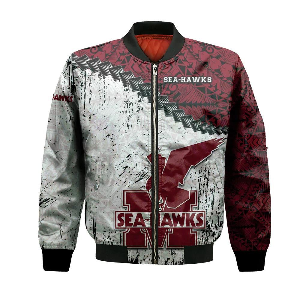 Memorial Sea-Hawks Bomber Jacket 3D Printed Grunge Polynesian Tattoo