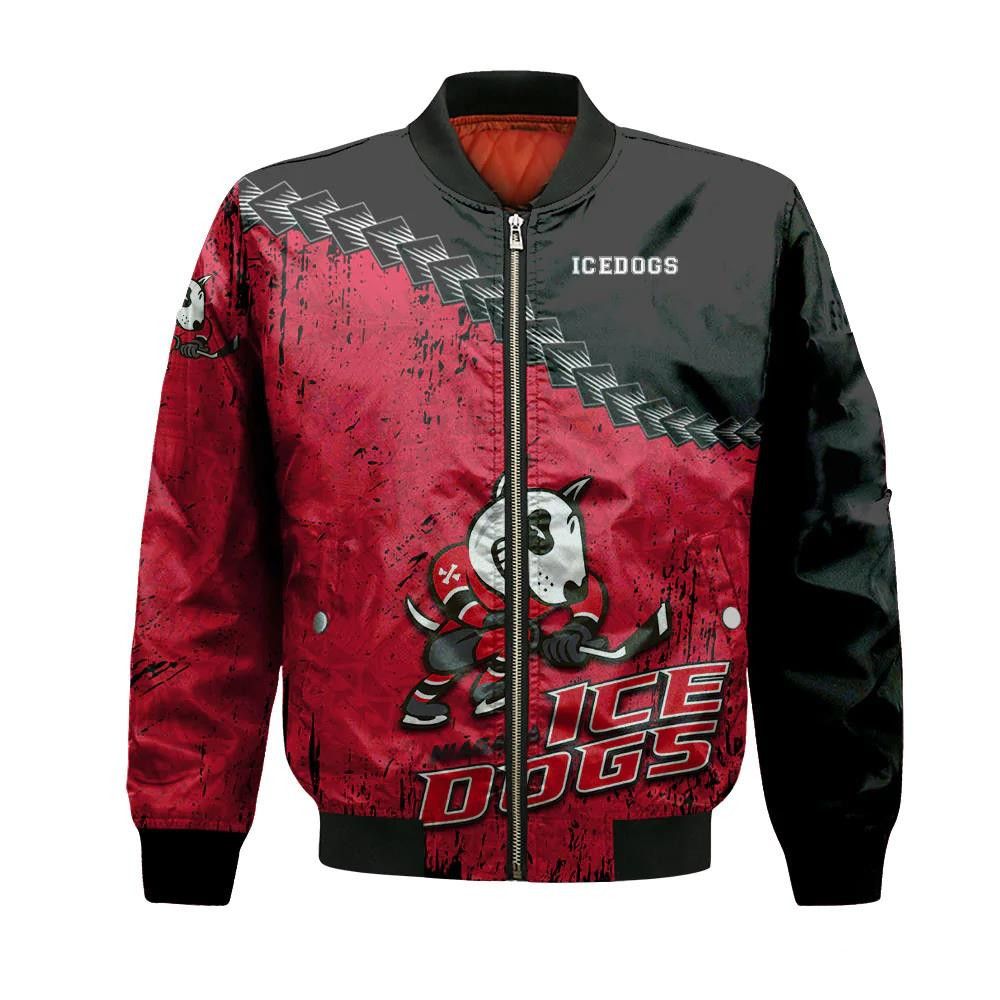 Niagara Icedogs Bomber Jacket 3D Printed Grunge Polynesian Tattoo